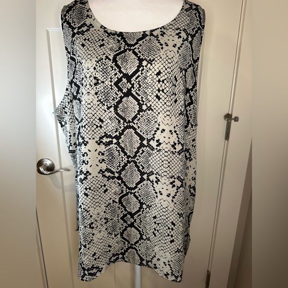Halogen Women’s Snake Skin Sleeveless Top Black/Gray Size XXL - Picture 1 of 7